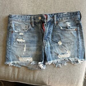 Lucky Brand Blue Distressed Jean Shorts